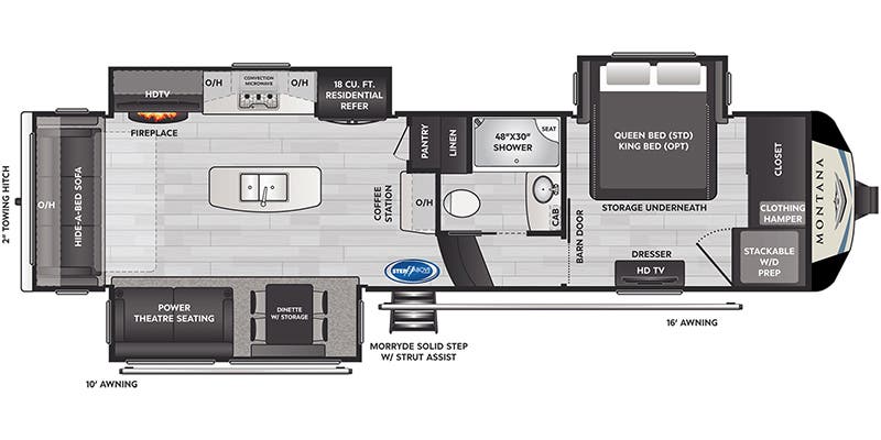 2023 KEYSTONE MONTANA 3121RL, , floor-plans-day image number 0